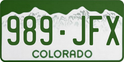 CO license plate 989JFX