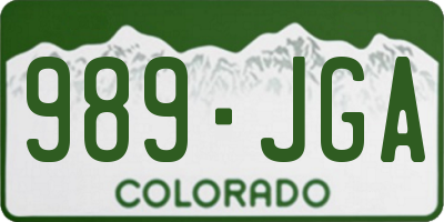 CO license plate 989JGA