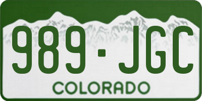 CO license plate 989JGC
