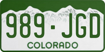 CO license plate 989JGD
