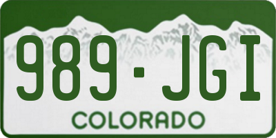 CO license plate 989JGI