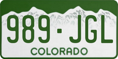 CO license plate 989JGL