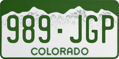 CO license plate 989JGP