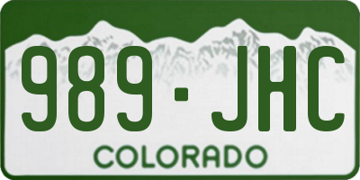 CO license plate 989JHC