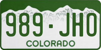 CO license plate 989JHO