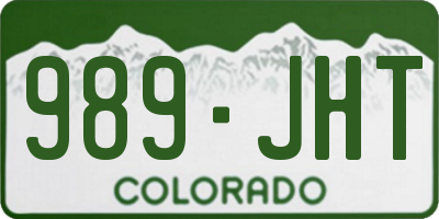 CO license plate 989JHT