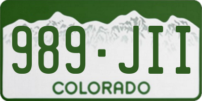 CO license plate 989JII