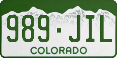 CO license plate 989JIL