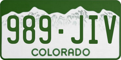 CO license plate 989JIV