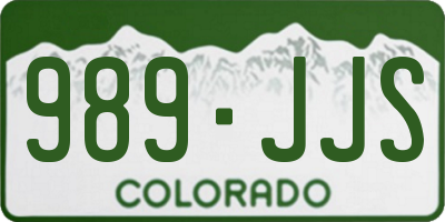 CO license plate 989JJS