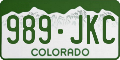 CO license plate 989JKC