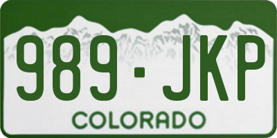 CO license plate 989JKP
