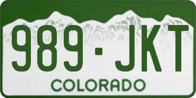 CO license plate 989JKT