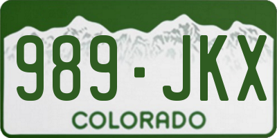 CO license plate 989JKX