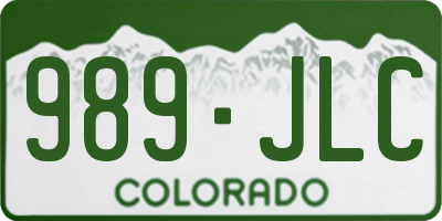 CO license plate 989JLC