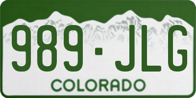 CO license plate 989JLG