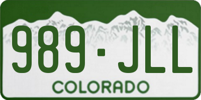 CO license plate 989JLL