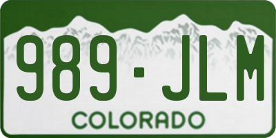 CO license plate 989JLM
