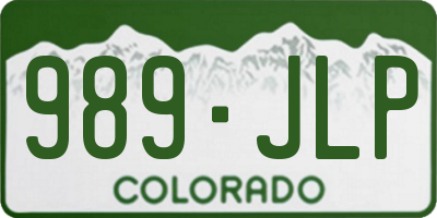 CO license plate 989JLP