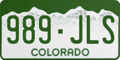CO license plate 989JLS