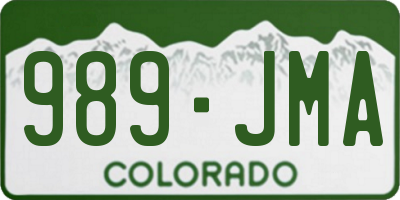 CO license plate 989JMA