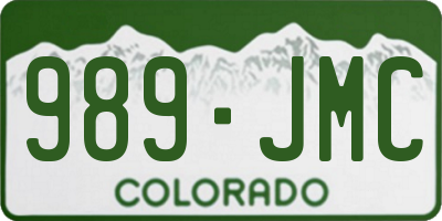 CO license plate 989JMC