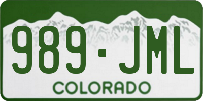 CO license plate 989JML