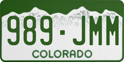 CO license plate 989JMM