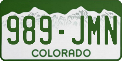 CO license plate 989JMN