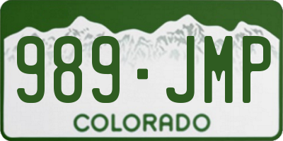 CO license plate 989JMP