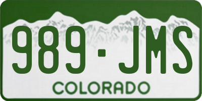 CO license plate 989JMS
