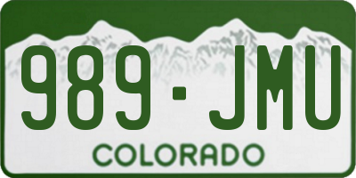 CO license plate 989JMU