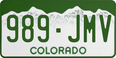 CO license plate 989JMV