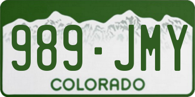 CO license plate 989JMY