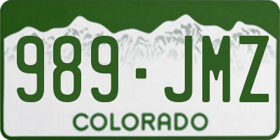 CO license plate 989JMZ
