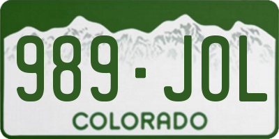 CO license plate 989JOL