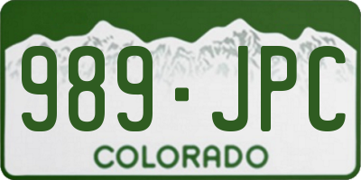 CO license plate 989JPC
