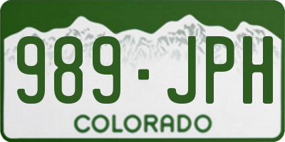 CO license plate 989JPH
