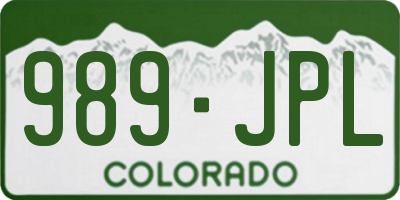CO license plate 989JPL