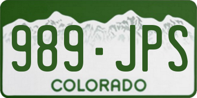 CO license plate 989JPS
