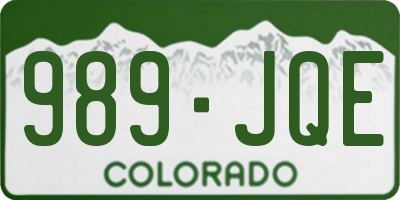 CO license plate 989JQE