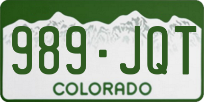 CO license plate 989JQT