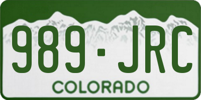 CO license plate 989JRC