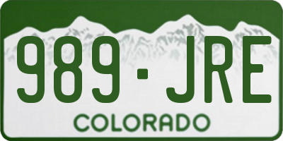 CO license plate 989JRE