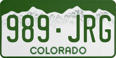CO license plate 989JRG