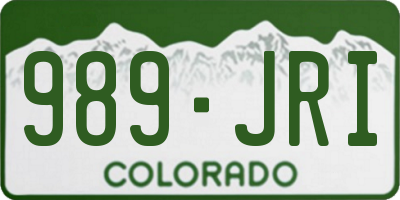 CO license plate 989JRI