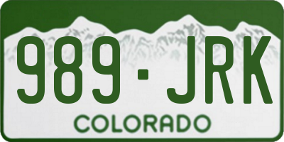 CO license plate 989JRK