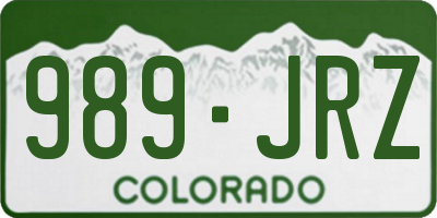 CO license plate 989JRZ