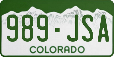 CO license plate 989JSA