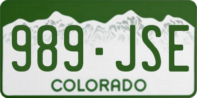 CO license plate 989JSE